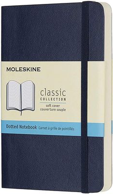 Moleskine Classic Notebook, Soft Cover, Pocket, Dotted, Sapphire Blue, 192 Pages (3.5" x 5.5")