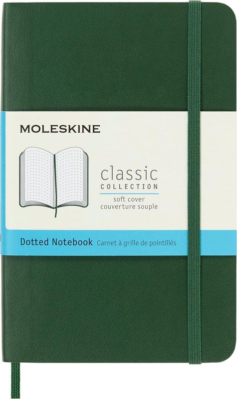 Moleskine Classic Notebook, Soft Cover, Pocket, Dotted, Myrtle Green, 192 Pages, (3.5 Moleskine Classic Notebook, Soft Cover, Pocket, Dotted, Myrtle Green, 192 Pages, (3.5" x 5.5")
