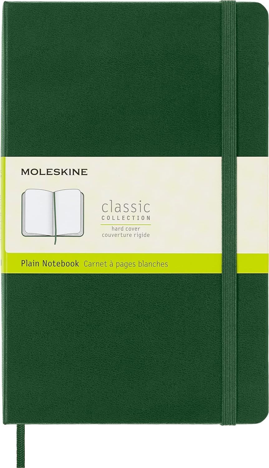 Moleskine Classic Notebook, Hard Cover, Large, Plain, Myrtle Green, 240 Pages, (5 Moleskine Classic Notebook, Hard Cover, Large, Plain, Myrtle Green, 240 Pages, (5" x 8.25")