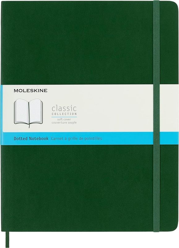 Moleskine Classic Notebook, Soft Cover, X Large, Dotted, Myrtle Green, 192 Pages, (7.5 Moleskine Classic Notebook, Soft Cover, X Large, Dotted, Myrtle Green, 192 Pages, (7.5" x 9.5")
