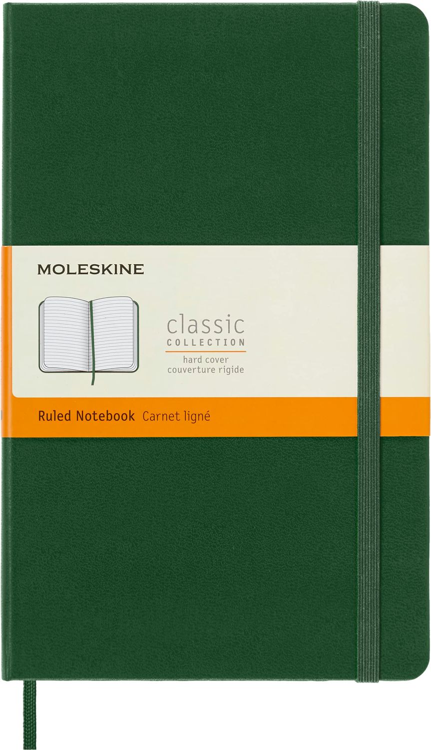 Moleskine Classic Notebook, Soft Cover, X Large, Ruled, Myrtle Green, 192 Pages (7.5" x 9.5")