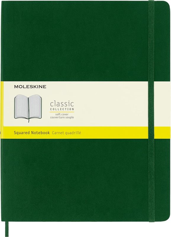 Moleskine Classic Notebook, Soft Cover, X Large, Squared, Myrtle Green, 192 Pages, (7.5 Moleskine Classic Notebook, Soft Cover, X Large, Squared, Myrtle Green, 192 Pages, (7.5" x 9.5")