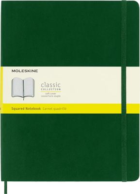 Moleskine Classic Notebook, Soft Cover, X Large, Squared, Myrtle Green, 192 Pages, (7.5 Moleskine Classic Notebook, Soft Cover, X Large, Squared, Myrtle Green, 192 Pages, (7.5" x 9.5")