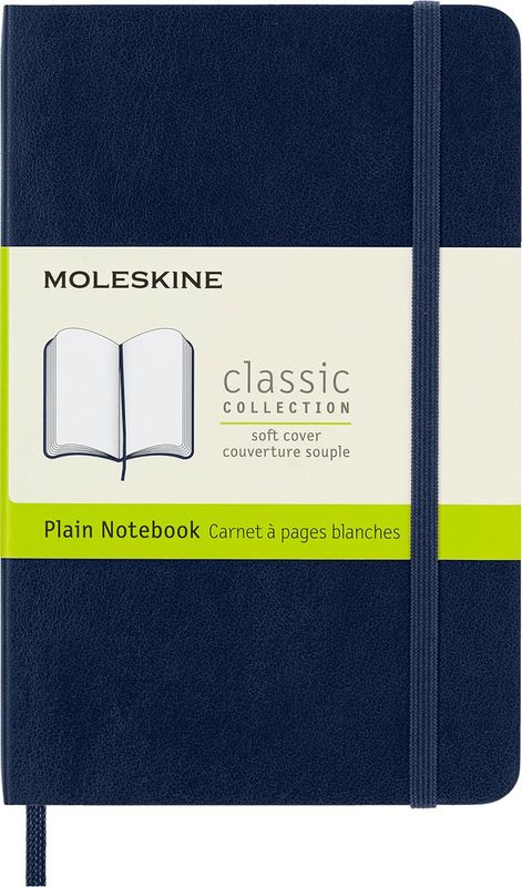 Moleskine Classic Notebook, Soft Cover, Pocket, Plain, Sapphire Blue, 192 Pages, (3.5 Moleskine Classic Notebook, Soft Cover, Pocket, Plain, Sapphire Blue, 192 Pages, (3.5" x 5.5")