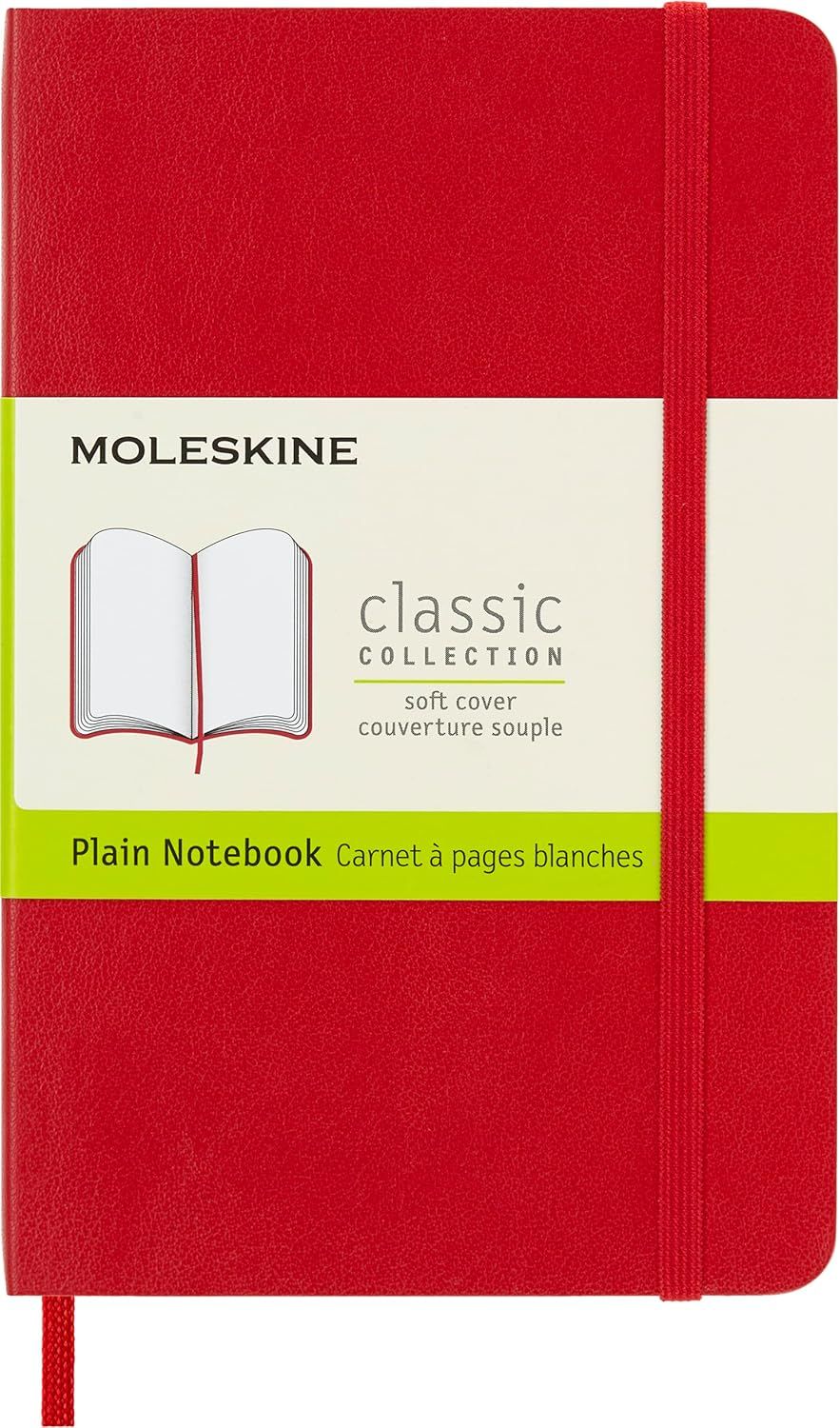 Moleskine Classic Notebook, Soft Cover, Pocket, Plain, Scarlet Red, 192 Pages, (3.5 Moleskine Classic Notebook, Soft Cover, Pocket, Plain, Scarlet Red, 192 Pages, (3.5" x 5.5")