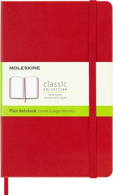 Moleskine Classic Notebook, Hard Cover, Medium, Plain, Scarlet Red, 208 Pages, (4.5 Moleskine Classic Notebook, Hard Cover, Medium, Plain, Scarlet Red, 208 Pages, (4.5" x 7")
