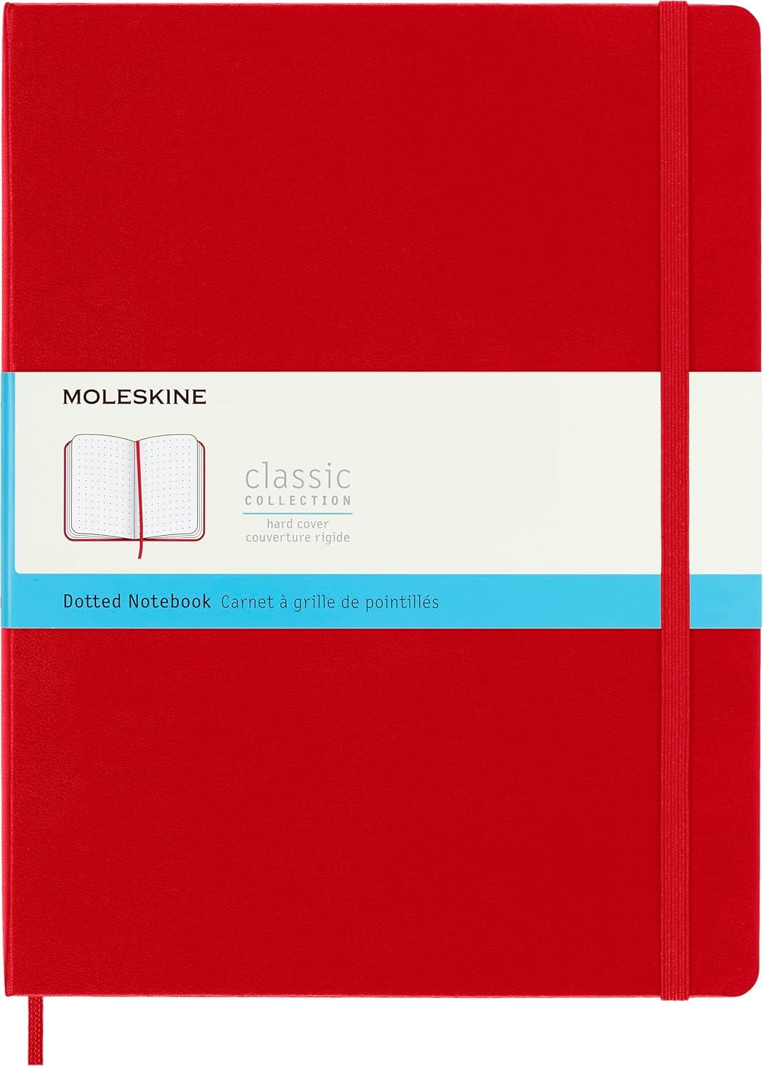 Moleskine Classic Notebook, Extra Large, Hard Cover, Dotted, Scarlet Red, 192 Pages, (7.5" x 9.5")
