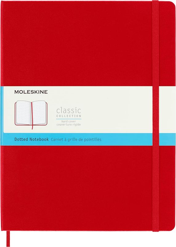 Moleskine Classic Notebook, Extra Large, Hard Cover, Dotted, Scarlet Red, 192 Pages, (7.5 Moleskine Classic Notebook, Extra Large, Hard Cover, Dotted, Scarlet Red, 192 Pages, (7.5" x 9.5")