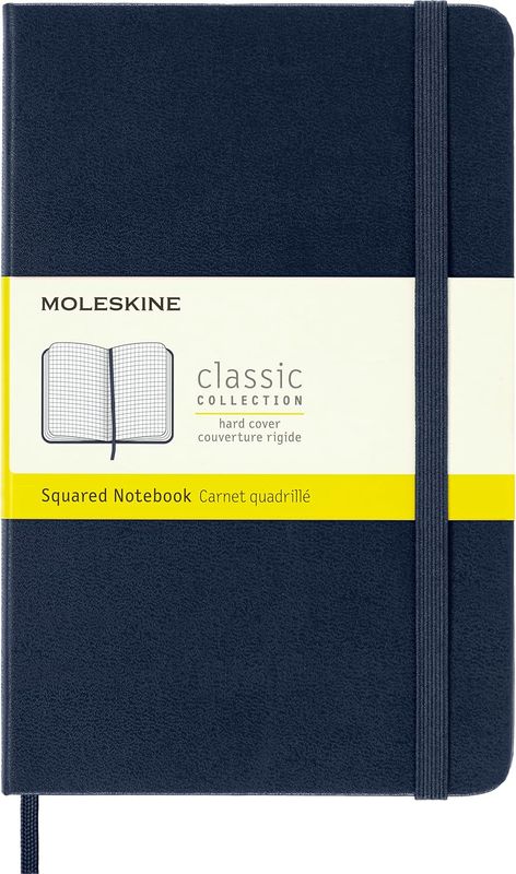 Moleskine Classic Notebook, Hard Cover, Medium, Squared, Sapphire Blue, 208 Pages, (4.5 Moleskine Classic Notebook, Hard Cover, Medium, Squared, Sapphire Blue, 208 Pages, (4.5" x 7")
