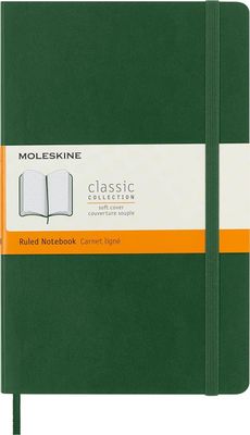 Moleskine Classic Notebook, Soft Cover, Large, Ruled, Myrtle Green, 240 Pages, (5" x 8.25")