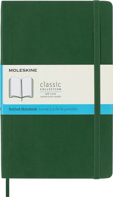 Moleskine Classic Notebook, Soft Cover, Large, Dotted, Myrtle Green, 240 Pages, (5" x 8.25")