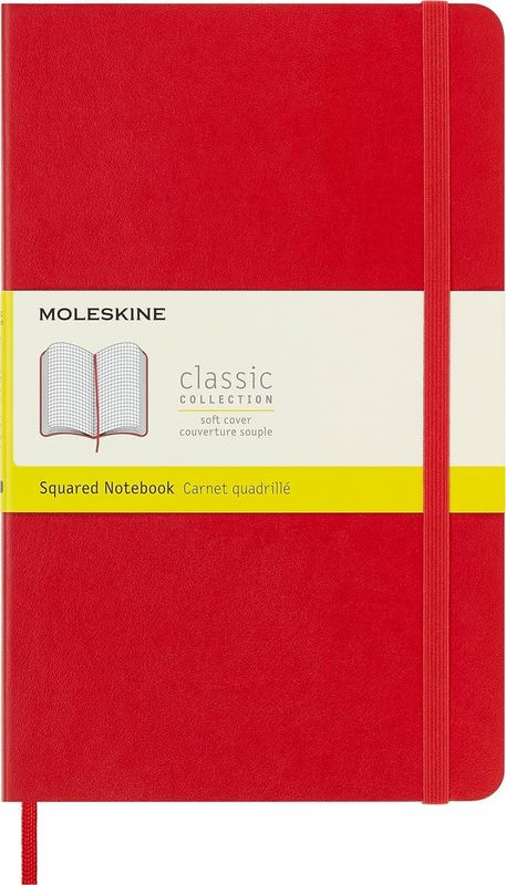 Moleskine Classic Notebook, Soft Cover, Large, Squared, Scarlet Red, 192 pages, (5 Moleskine Classic Notebook, Soft Cover, Large, Squared, Scarlet Red, 192 pages, (5" x 8.25")