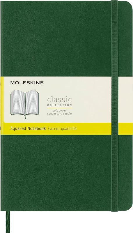 Moleskine Classic Notebook, Soft Cover, Large, Squared, Myrtle Green, 240 Pages, (5 Moleskine Classic Notebook, Soft Cover, Large, Squared, Myrtle Green, 240 Pages, (5" x 8.25")