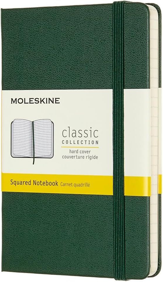 Moleskine Classic Notebook, Hard Cover, Pocket, Square, Myrtle Green, 192 Pages, (3.5" x 5.5")