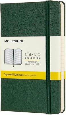 Moleskine Classic Notebook, Hard Cover, Pocket, Square, Myrtle Green, 192 Pages, (3.5" x 5.5")