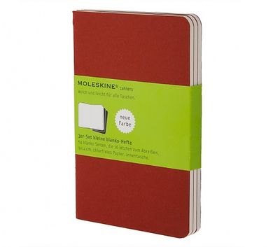Moleskine Cahier Journal, Soft Cover, Large, Ruled, Cranberry Red, 80 Pages, (5" x 8.25") (Set of 3)