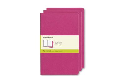 Moleskine Cahier Journal, Soft Cover, Large, Plain, Kinetic Pink, 80 Pages,  (5" x 8.25") (Set of 3)