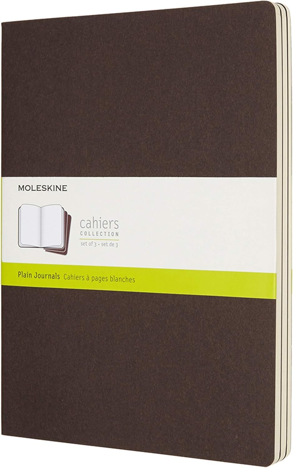 Moleskine Cahier Journal, Soft Cover, Large, Plain, Brown, 80 Pages, (5" x 8.25") (Set of 3)