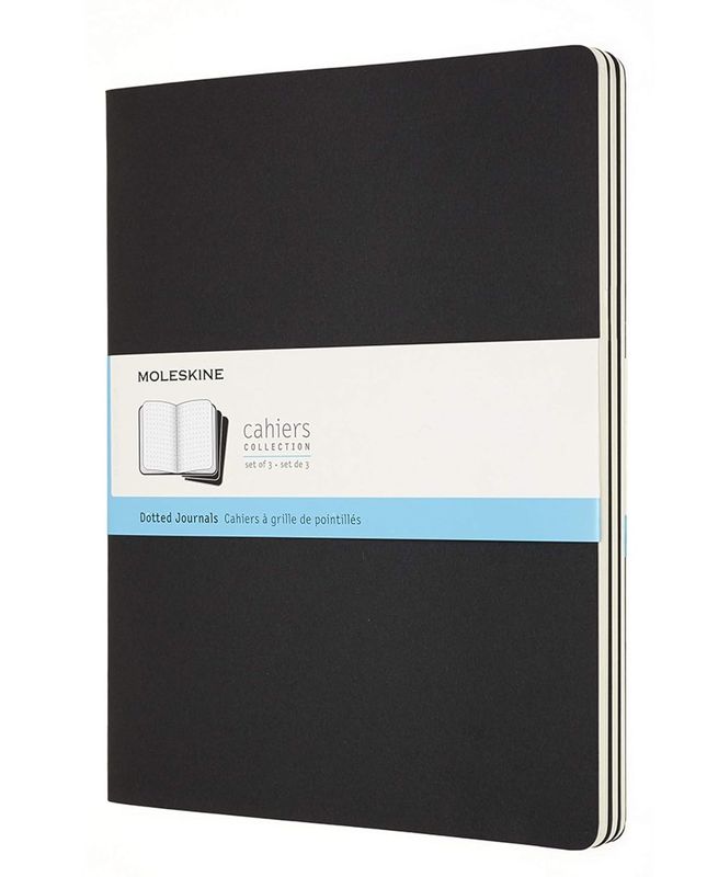Moleskine Cahier Journal, Soft Cover, XX Large, Dotted, Black, 120 Pages (8.5" x 11") (Set of 3)