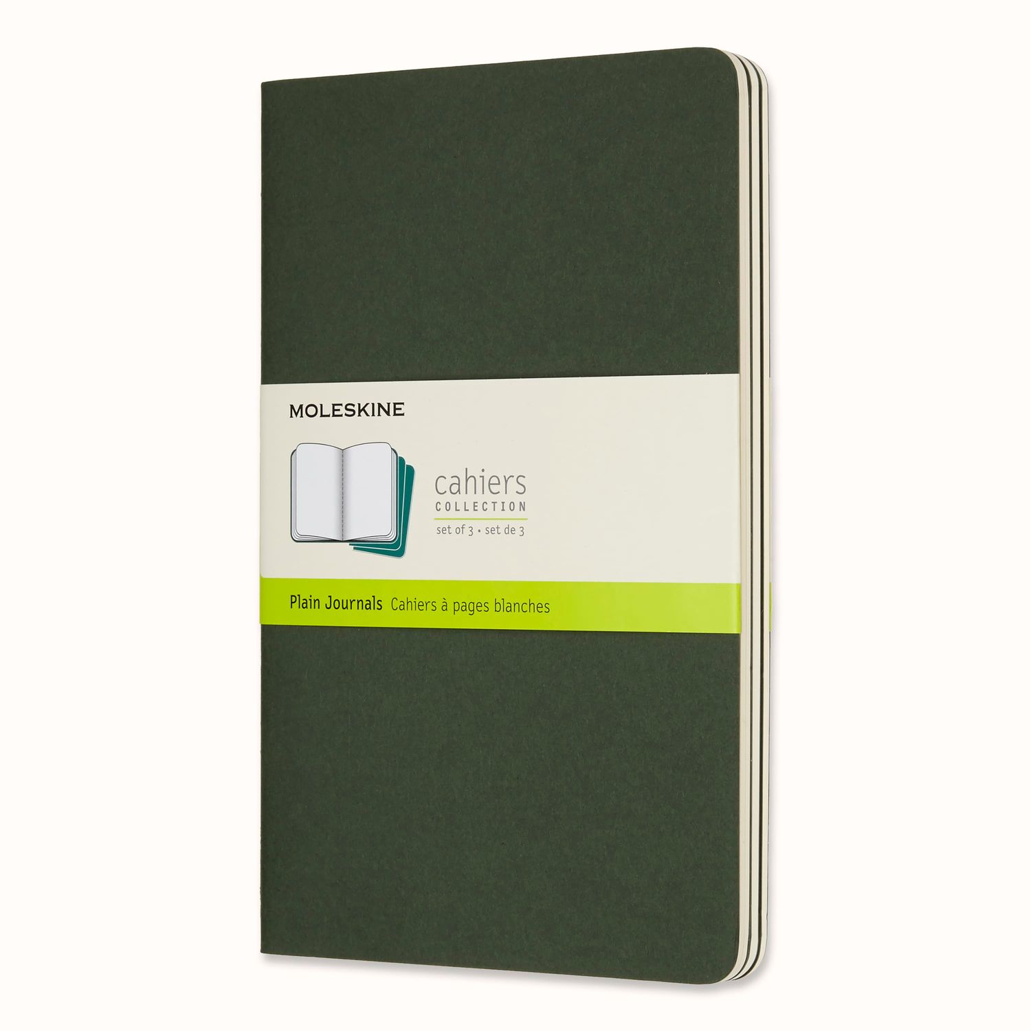 Moleskine Cahier Journal, Soft Cover, Large, Plain, Myrtle Green, 80 Pages, (5 Moleskine Cahier Journal, Soft Cover, Large, Plain, Myrtle Green, 80 Pages, (5" x 8.25") (Set of 3)