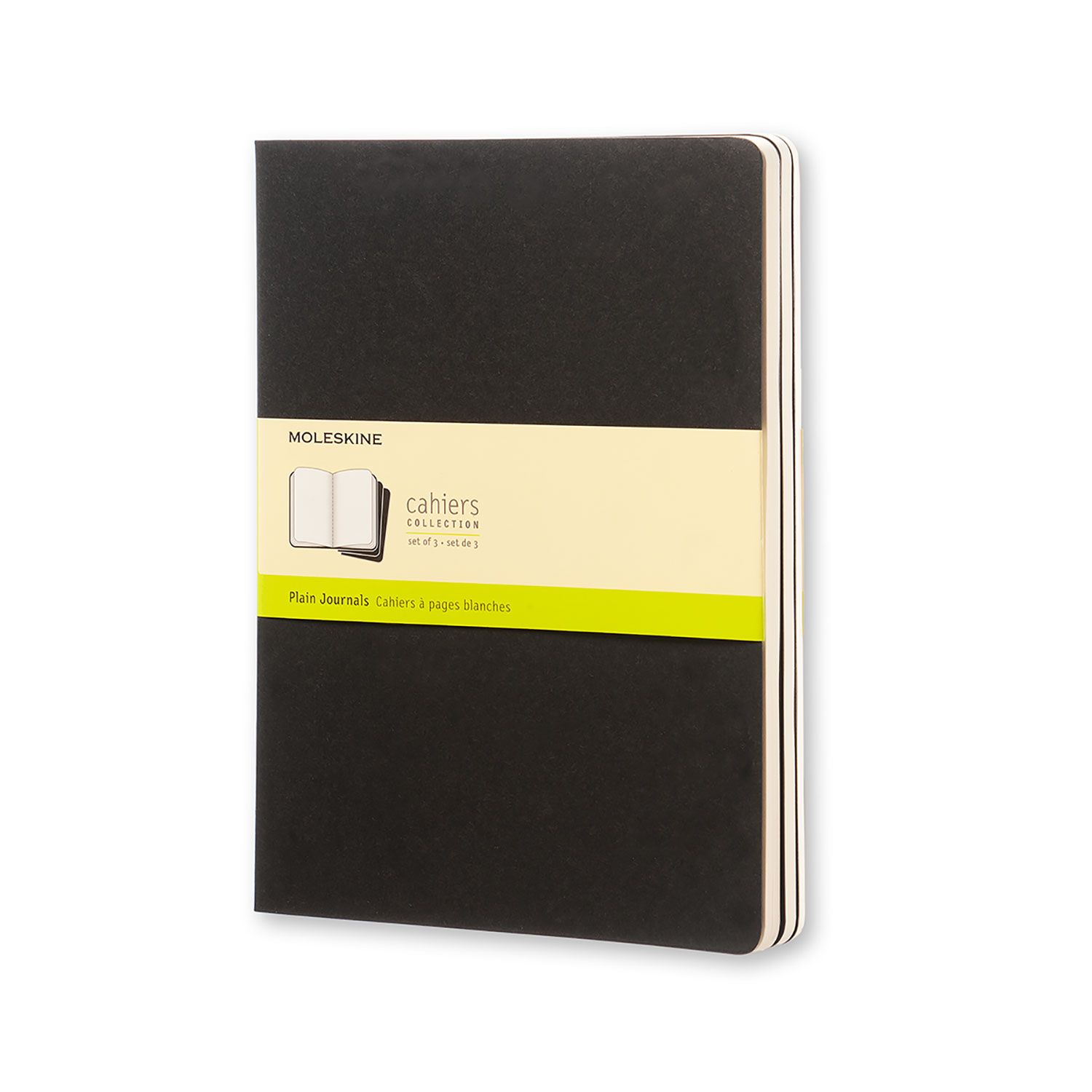 Moleskine Cahier Journal, Soft Cover, X Large, Plain, Black, 120 Pages, (7.5" x 9.5") (Set of 3)
