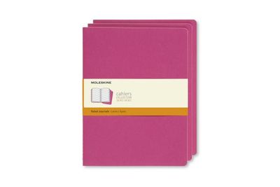 Moleskine Cahier Journal, Soft Cover, X Large, Ruled, Kinetic Pink, 120 Pages (7.5" x 9.5") (Set of 3)