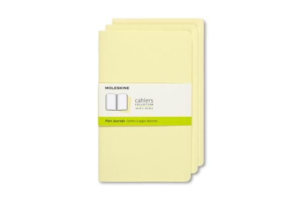 Moleskine Cahier Journal, Soft Cover, Large, Plain, Tender Yellow, 120 Pages (5 Moleskine Cahier Journal, Soft Cover, Large, Plain, Tender Yellow, 120 Pages (5" x 8.25") (Set of 3)
