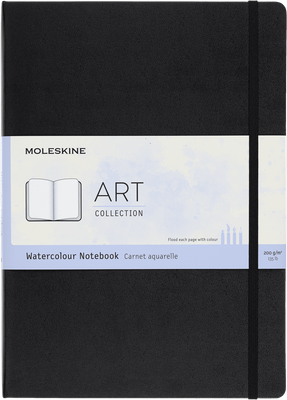 Moleskine Art Watercolor Notebook, Hard Cover, A4, Plain, Black, 60 Pages (8.25" x 11.75")