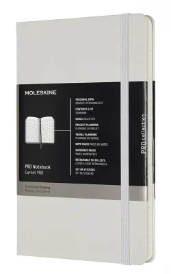 Moleskine PRO Notebook, Soft Cover, Large Professional Project Planning, Pearl Grey, (4.5 Moleskine PRO Notebook, Soft Cover, Large Professional Project Planning, Pearl Grey, (4.5" x 7")