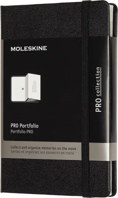 Moleskine Pro Portfolio, Hard Cover, Pocket Size,  6 Pockets, Black, (3.5" x 5.5")