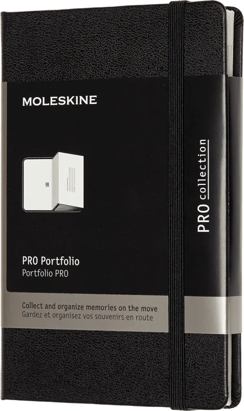 Moleskine Pro Portfolio, Hard Cover, Pocket Size,  6 Pockets, Black, (3.5" x 5.5")