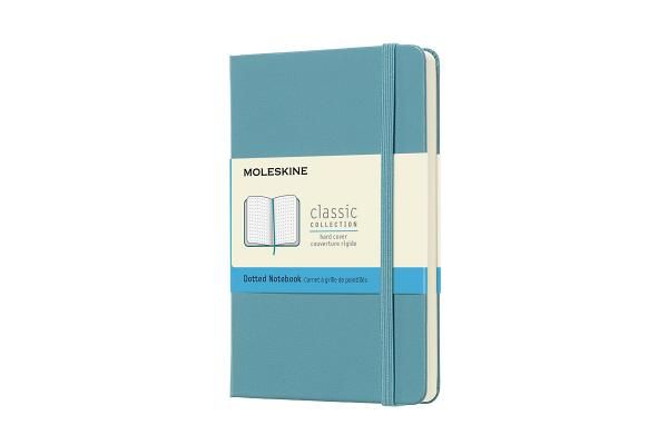 Moleskine Classic Notebook, Hard Cover, Pocket, Dotted, Reef Blue, 192 Pages (3.5" x 5.5")