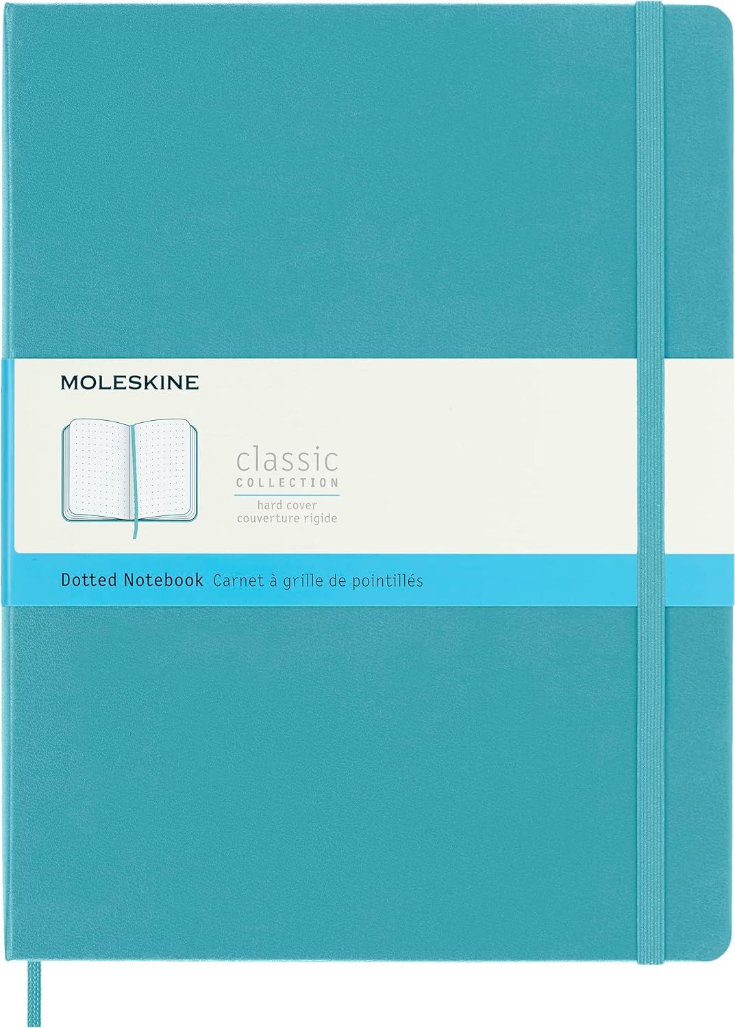 Moleskine Classic Notebook, Hard Cover, Large, Dotted, Reef Blue,  (7.5" X 9.75")