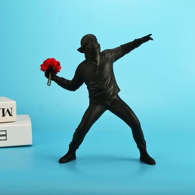 Banksy todavía flores adornos de obras de arte abstractas adornos de caracteres de la sala de estar estudio de la sala de estar decoraciones del hogar manualidades