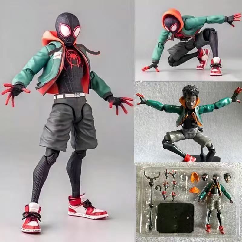 Thousand Value Training Across Parallel Universes Miles Spider-Man Super Movable Figure Toy Marvel Doll Model Gift, Color: Miles figure-color box packaging
