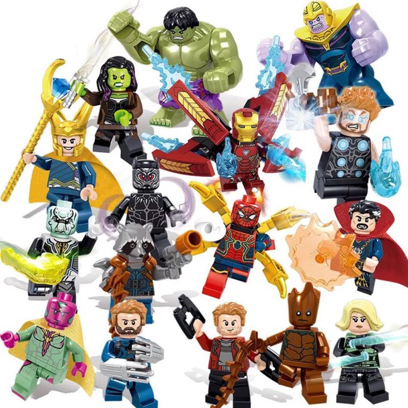 [Single Generation] Assemble 34044 Building Blocks Of Revenge Superhero Children&#39;s Toys Compatible With Lego, Color: 34044 (one set of 16 models, Specifications: one set of shot 1)