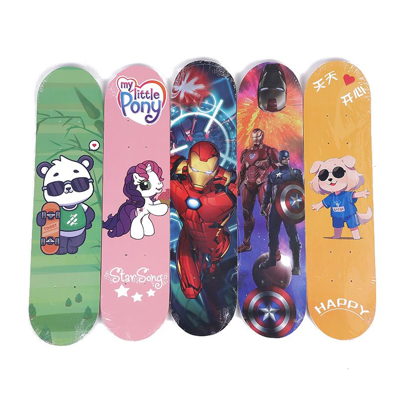 Double Rocker Cartoon New Durable Skateboard&amp;#039;s Children&amp;#039;s Fourwel Scooter Nivel de entrada para principiantes Estudiante para principiantes para principiantes, Color: Random Pattern, Specifications: 60*15