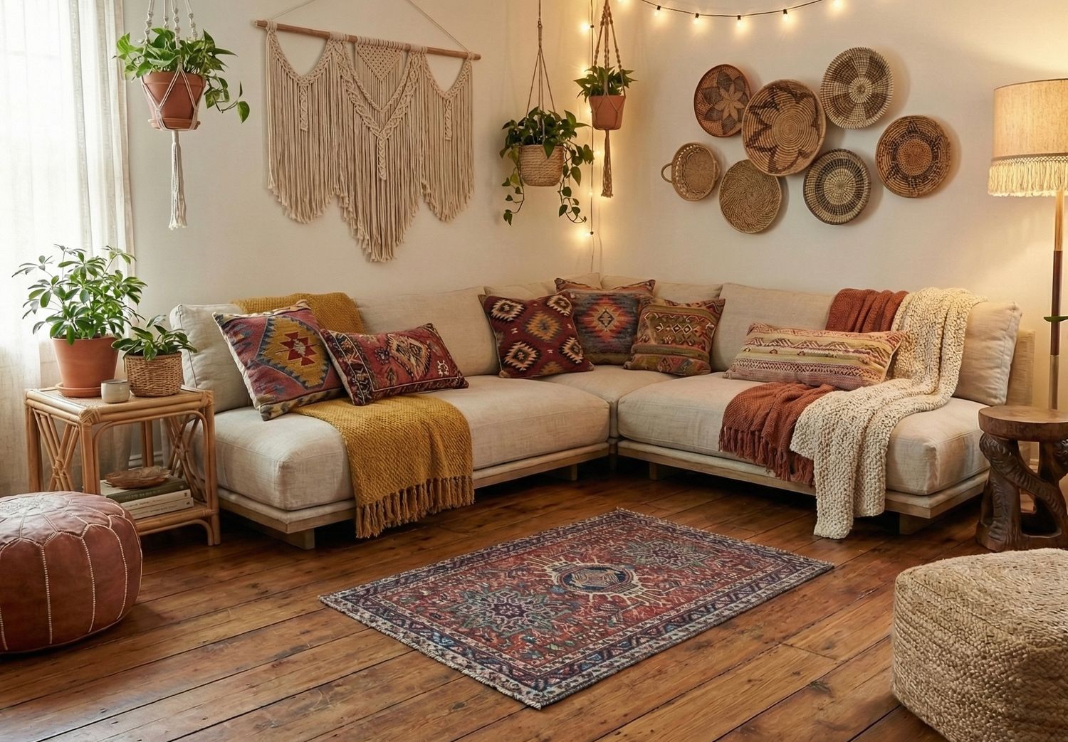 🧞‍♂️Vintage handgeknoopt tapijt – 85 × 64 cm