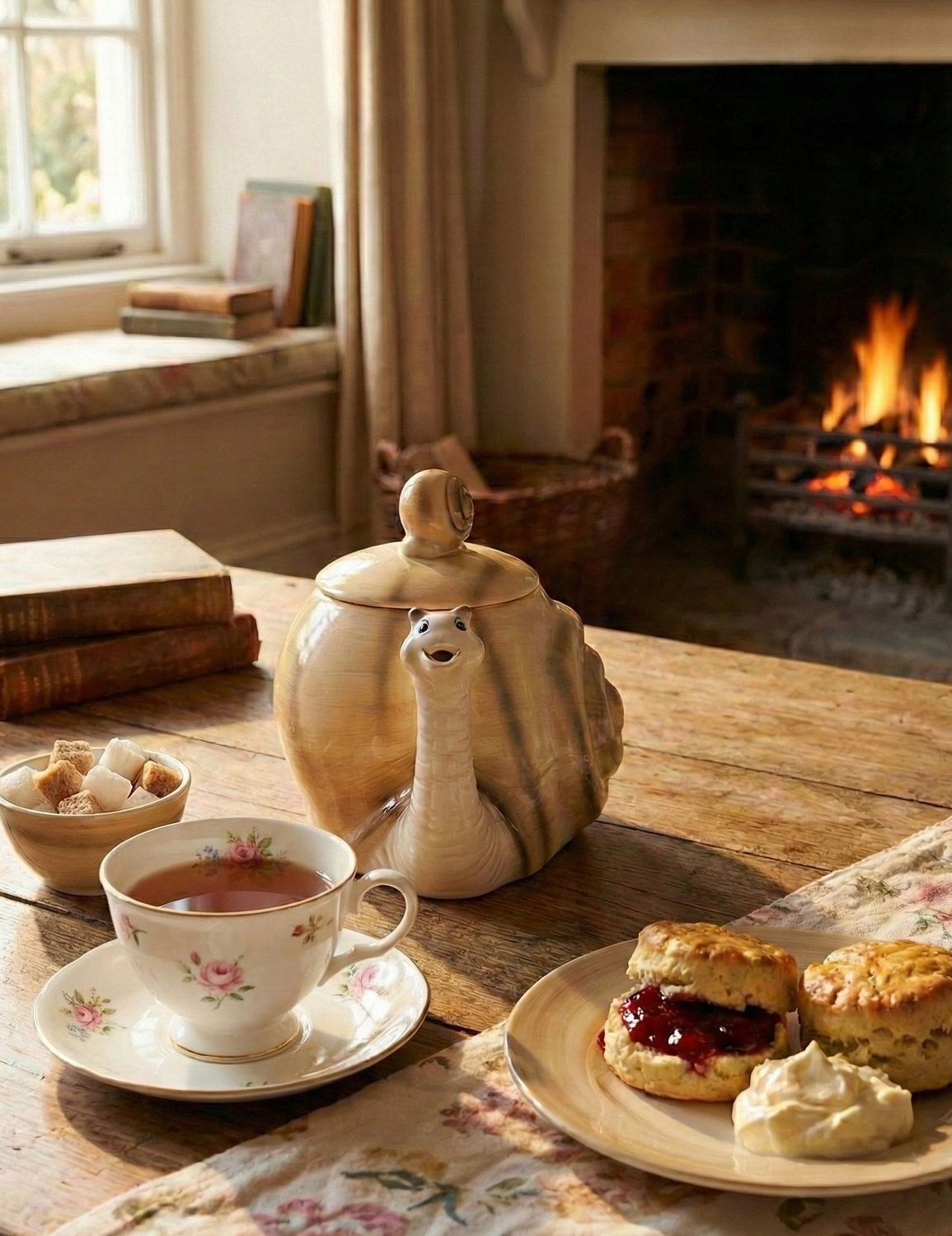 ☕🐌 Siaki Dolomite slakken-theepot – vrolijk onthaasten