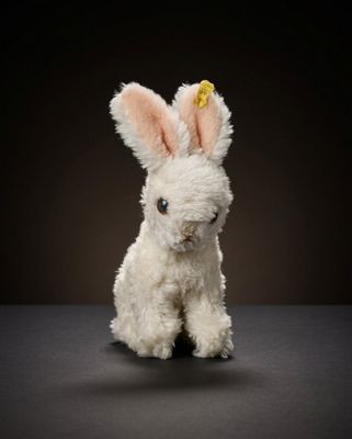 Vintage Steiff Konijn 622-04 – Wit Pluche Bunny met Geel Oormerk – Made in Germany