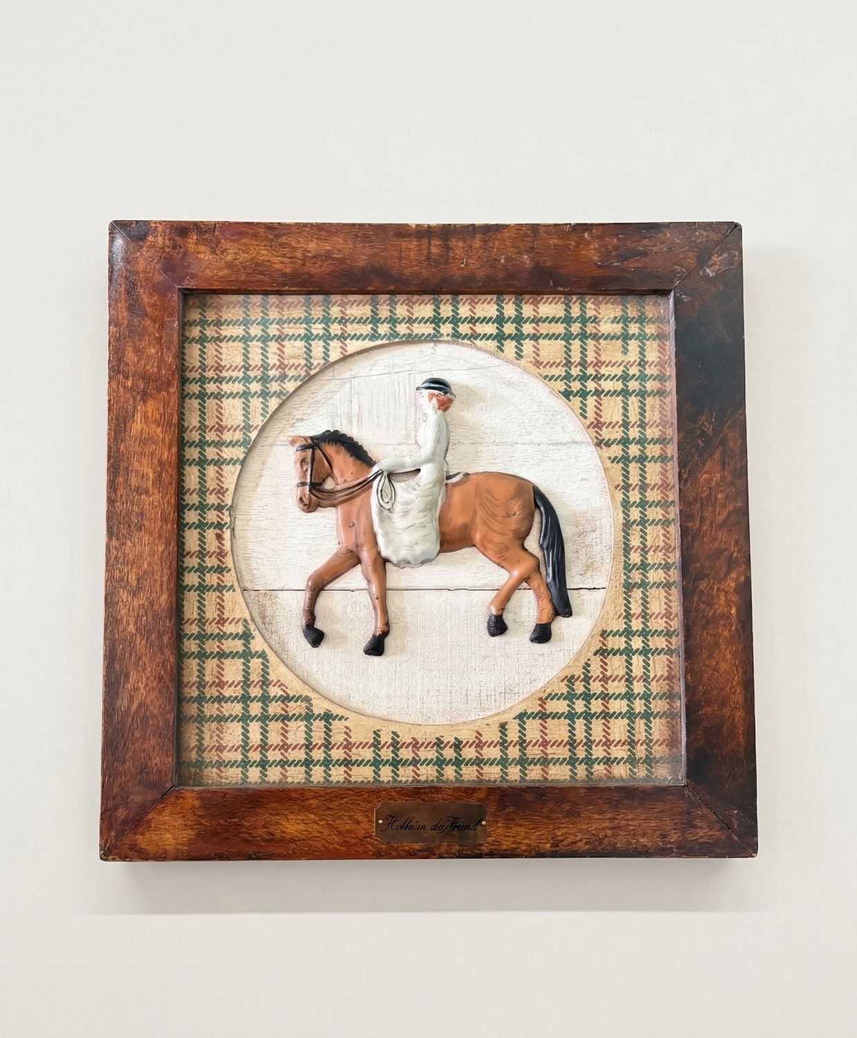 🐎​🤎​​Kokkina du Mossel wandreliëf ruiter te paard