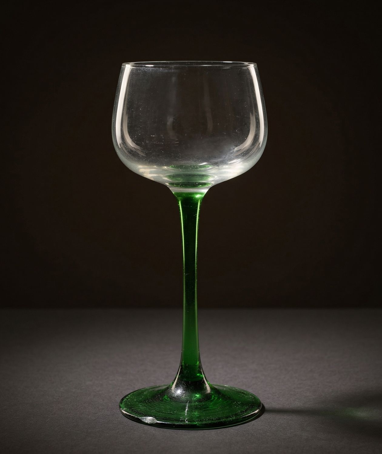 💚6 vintage glazen met groene steel