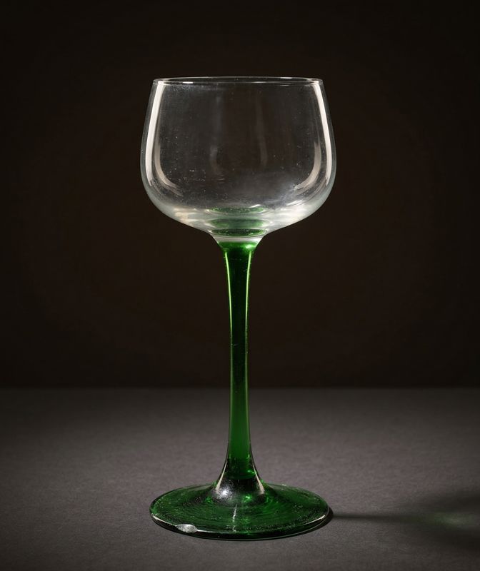 💚6 vintage glazen met groene steel