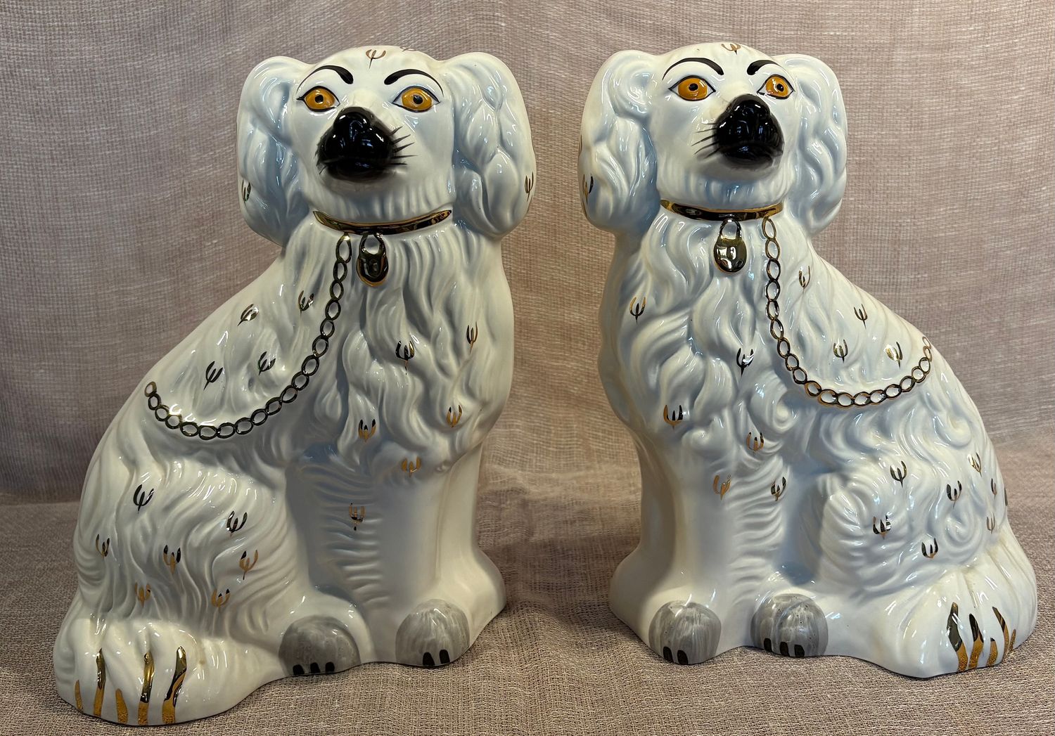 Paar vintage Beswick Staffordshire-spaniëls model 1378-3 van 26 cm hoog.
