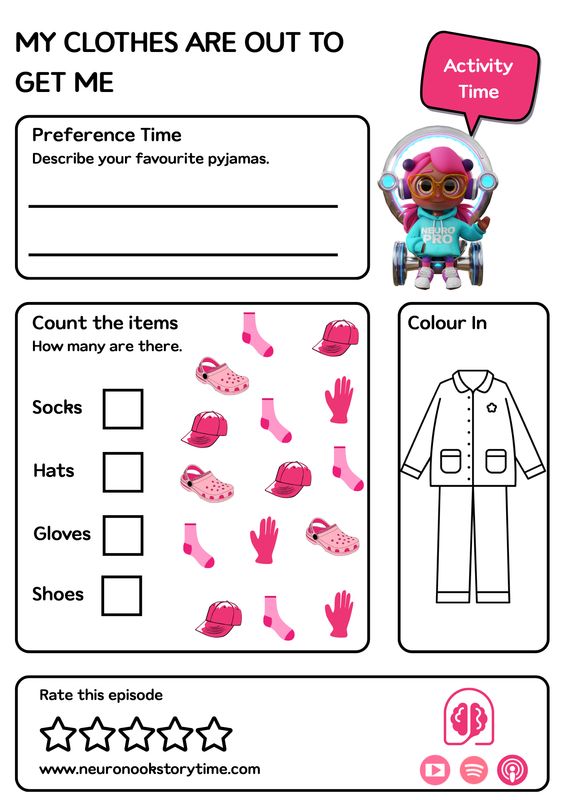 My Clothes Are Out To Get Me Activity Sheet