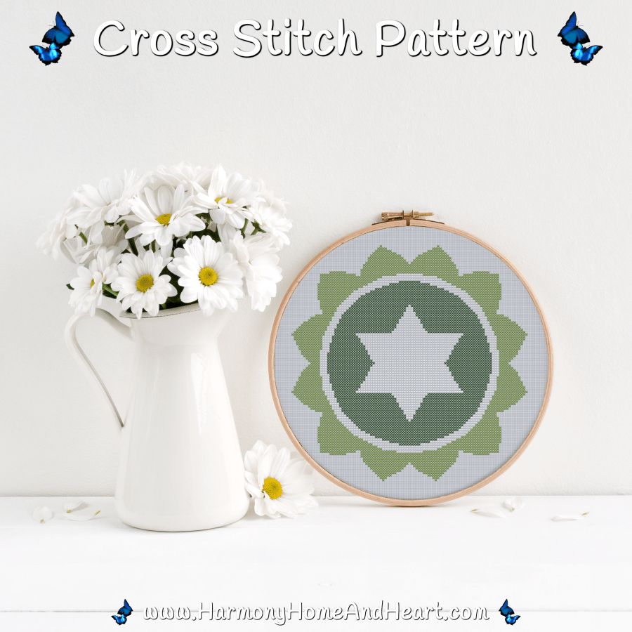Heart Chakra Cross Stitch Pattern