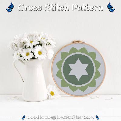 Heart Chakra Cross Stitch Pattern