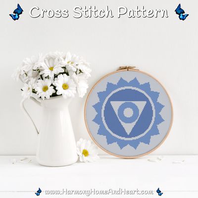 Throat Chakra Cross Stitch Pattern