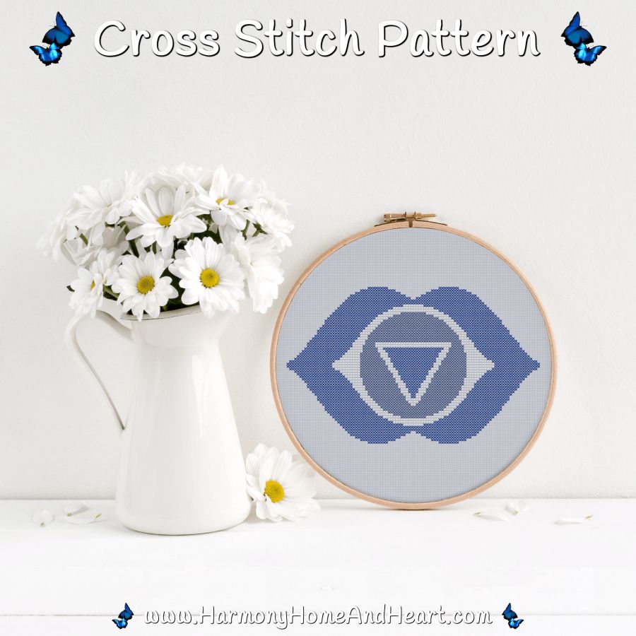 Third Eye Chakra Cross Stitch Pattern
