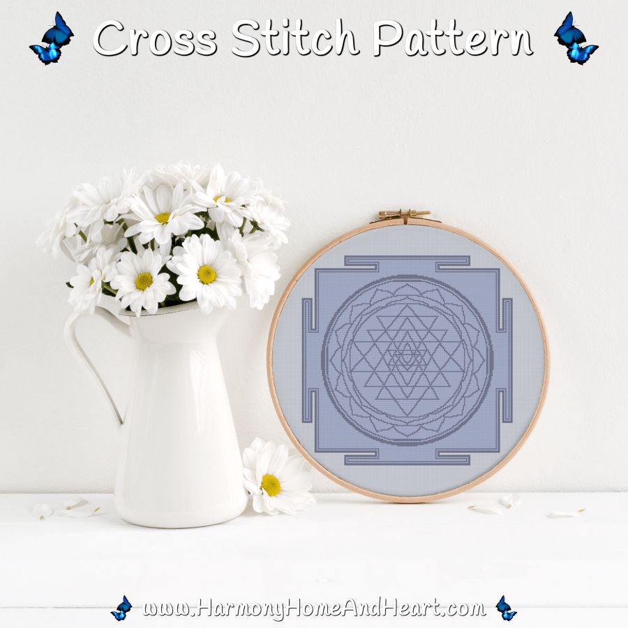 Sri Yantra Cross Stitch Pattern